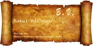 Baksi Vénusz névjegykártya